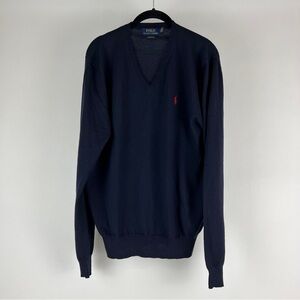 Ralph Lauren Classic Blue V-Neck Sweater